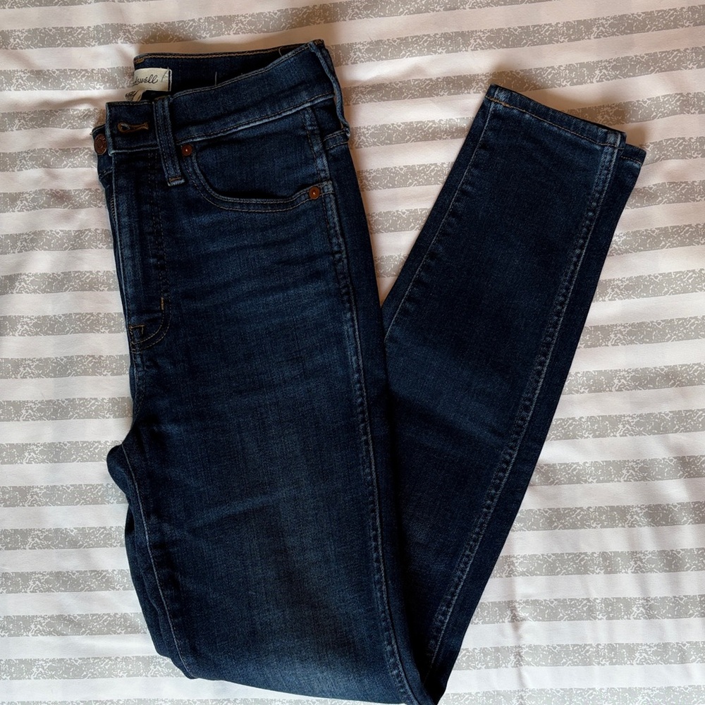 Madewell 26 Tall Women's Dark Blue Skinny High Rise Cashmere Blend Jeans